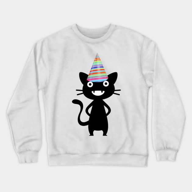 Party cat Crewneck Sweatshirt by Molenusaczech